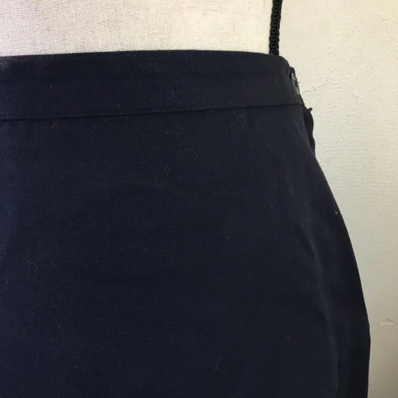 Vintage 90s Kasper Navy Blue Skirt Suit Pleated Double Breasted Collarless 14 - Picture 3 of 8